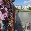  Austria, 11 Apr 2024  The Marko-Feingold-Steg pedestrian bridge in Salzburg is covered in those lovelock things.