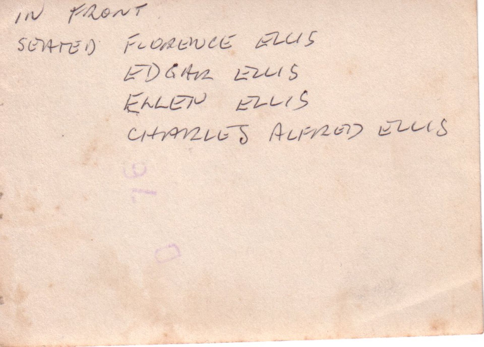 Florence Ellis (nee Bessell), Charles Alfred Ellis,  Ellen (Nell) Ellis , and  Edgar Ellis .