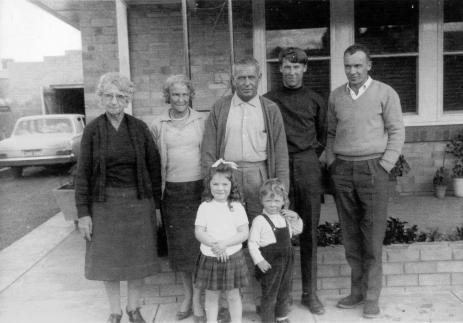 Adults from the left, Aunty Flo