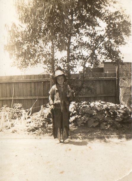 Wallace Campbell dressed as a cowboy.  Likely taken in Frankston around 1942.