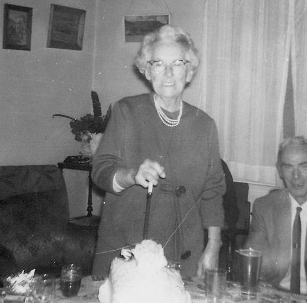 Mary Jane Campbell's (nee Sweet) 90th birthday party.  Gordon Duncan Campbell is in the background.