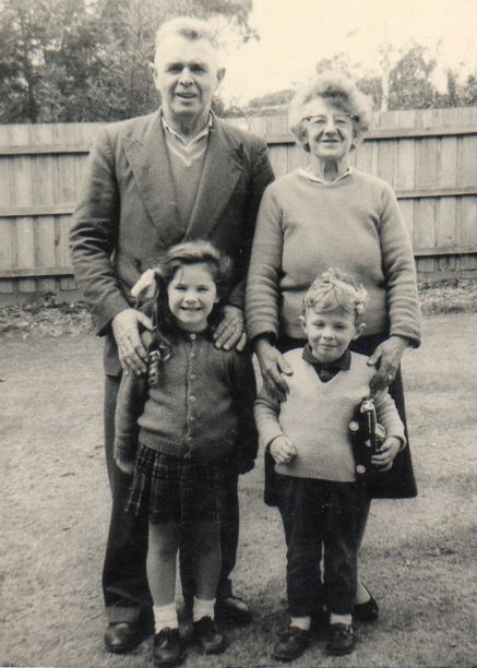 Grandpa (Norman McLean Campbell) and Nana (Evelina Griffin) with Cindy and 