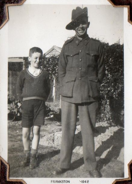 Dad and Grandpa, in Frankston after Grandpa enlisted.